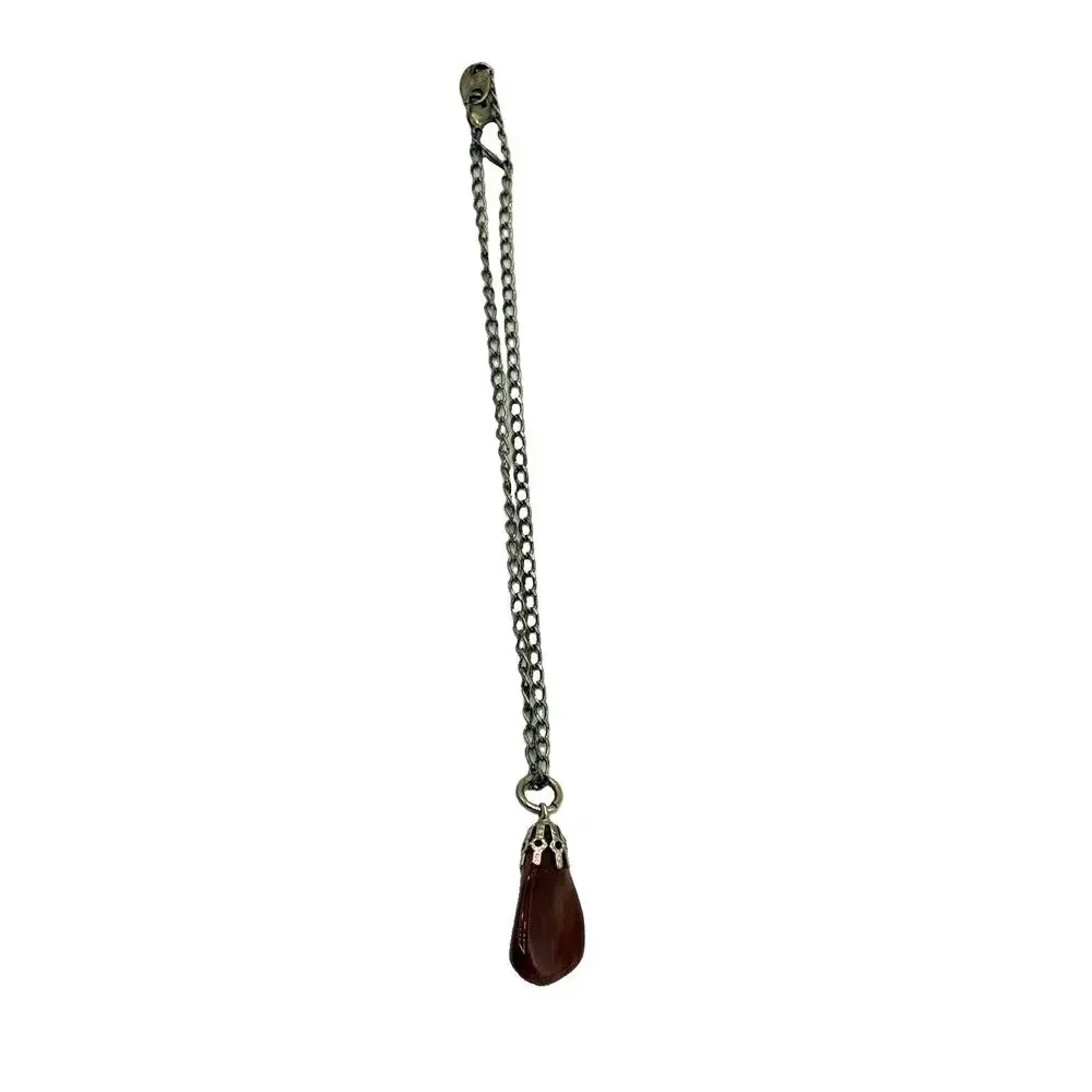 Vintage Nina Ricci For Avon Gold Tone Purse Charm Fob Carnelian Teardrop